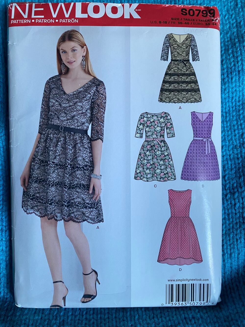 Simplicity 0799 dress pattern sz 8-18